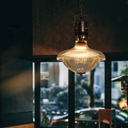 法式复古餐厅小吊灯玻璃，灯罩美式工业风黄铜，日式吧台上方中古吊灯