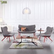 北欧布艺沙发小户型简约时尚，轻奢客厅休闲舒适咖啡会客办公沙发椅