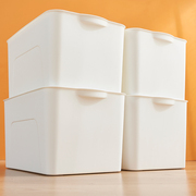 加厚收纳箱杂物收纳筐厨房柜子塑料整理箱长方形白色储物筐桌上筐