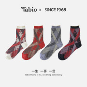 tabio多色提花短袜线条，素描图案时尚，前卫ins潮女士短筒袜子