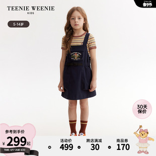 TeenieWeenie Kids小熊童装24年夏女童轻薄工装背带连衣裙