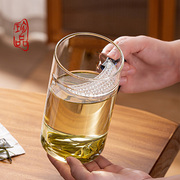 月牙杯过滤茶杯带滤网玻璃泡，茶杯茶水分离杯子，喝茶水杯男士绿茶杯