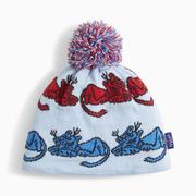 彪马puma女士帽子浅蓝色红蓝，印花针织帽冬季保暖毛线，帽024937_01