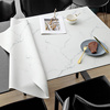 硅胶桌垫北欧大理石桌布防水防油免洗岩板圆桌，长方形茶几餐桌面垫