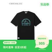 CHOCOOLATE男装短袖T恤2023夏季简约美式印花半袖1392XUK
