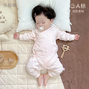 新生婴儿衣服春秋季初生纯棉打底和尚0幼儿3月薄款套装宝宝连体衣