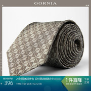 gornia格罗尼雅男士领带，100%桑蚕丝时尚，箭头型百搭商务领带