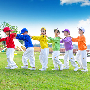 儿童啦啦队演出服糖果彩色，卫衣中小学生运动会开幕式，服装合唱班服