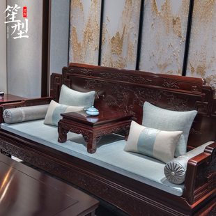 新中式红木沙发坐垫古典罗汉床垫子高档古典提花面料飘窗靠垫定制