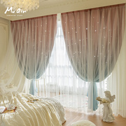 公主风蕾丝窗帘双层遮光2023主卧室高级感法式轻奢浪漫客厅布