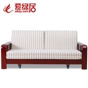 现代中式沙发床1.8米1.5米简约木质沙发，床全实木沙发床