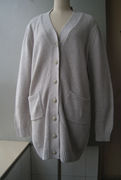 欧美品牌女装全棉v领长袖开衫毛衣中长款外套，柔软舒适直筒508