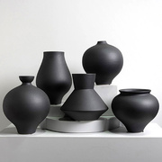 现代简约新中式哑光陶瓷花瓶组合装饰器皿书柜电视柜桌面装饰摆件