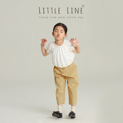 LittleLine 泡泡袖可爱灯笼短上衣 儿童全棉清爽春夏小衬衫