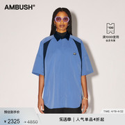 AMBUSH男女同款浅蓝色细节宽松设计蝙蝠袖衬衫