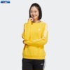 Adidas阿迪达斯黄色卫衣女2024春季圆领长袖宽松运动服套头衫