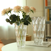 花瓶玻璃透明摆件客厅，插花高级感餐桌，家用水养鲜花百合玫瑰康乃馨