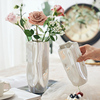 轻奢抽象曲面花瓶陶瓷水养，北欧现代创意客厅餐桌，干花插花装饰摆件
