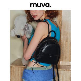muva原创设计师小背包，女士双肩2023通勤高级感小众，牛皮小书包