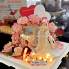 女神节蛋糕装饰白色长裙水冰月公主摆件小仙女玫瑰花爱心镜面甜品
