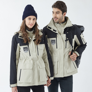 冲锋衣女潮牌韩国三合一可拆卸两件套防水防风登山滑雪服男士外套