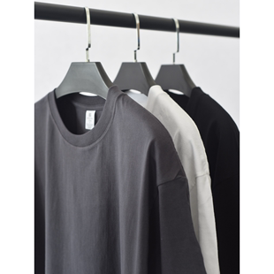 x1617四季打底重磅，t恤日系宽松舒适纯色短袖厚实圆领半袖