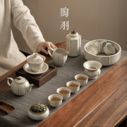 汝窑茶具套装盖碗茶壶，轻奢功夫茶具高档陶瓷，茶壶茶具套装茶杯
