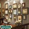 实木美式照片墙相框墙组合免打孔客厅沙发餐厅创意复古挂墙装饰