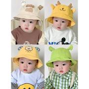 新疆专区宝宝防晒帽子春秋，薄款夏季儿童遮阳帽，男童婴儿可爱盆