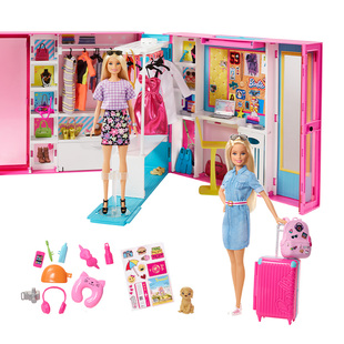 芭比娃娃玩具新梦幻(新梦幻，)衣橱度假屋女孩换装玩过家家换装礼物
