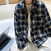 2024夏季薄款长袖格子衬衫，男休闲潮牌高级感青少年韩版潮流防晒衣