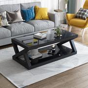 定制现代简易电视柜组合黑色钢化玻璃茶几桌子简约客厅欧式小户型