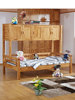 柏木儿童衣柜床组合1.2米全实木宝宝，床围栏婴儿床储物衣柜一体床