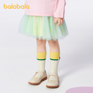 巴拉巴拉短裙女幼童春季时尚舒适半身裙洋气甜美网纱蓬蓬裙潮