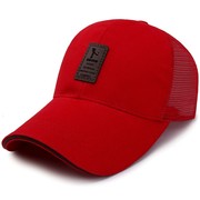 夏季防晒帽遮阳帽红色休闲运动棒球帽大檐透气网帽男女鸭舌帽