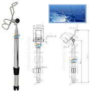 不锈钢钓鱼竿架支架钓鱼艇炮台支架支撑支架钓鱼艇船用海钓五金