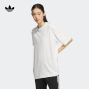 运动上衣圆领短袖t恤女装，夏季adidas阿迪达斯三叶草ik8614