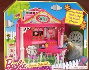 芭比娃娃房子礼盒套装女孩过家家情景玩具小凯莉休闲屋DWJ50