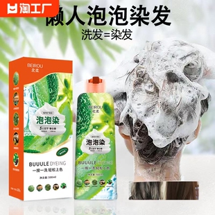 500ml植物泡泡染发剂植物，精华护理不伤头皮不伤发染发膏遮白