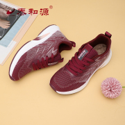 泰和源老北京布鞋女款春秋季运动休闲鞋，飞织透气系带轻柔透气舒适