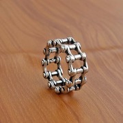 J203创意饰品戒指 男士欧美个性单车链条指环戒指