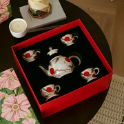 KROKORI陶瓷水壶套装送礼花茶壶套装高颜值水杯下午茶礼盒装