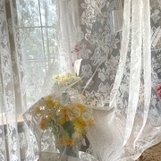 白色韩式蕾丝窗纱成品，美式田园窗帘纱帘客厅阳台，卧室门帘穿杆帘