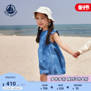 法国小帆船Petitbateau春秋款婴幼儿休闲天丝连衣裙A0A5K