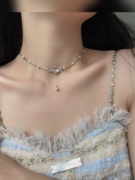 S925纯银珍珠项链复古精致蝴蝶锁骨链轻奢小众高级感颈链温柔仙女