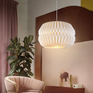 北欧创意设计个性客厅灯饰日式温馨卧室吧台手工折纸灯罩餐厅吊灯