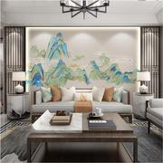 新中式山水壁画客厅电，q视背景墙壁纸壁布沙发，影视壁纸卧室墙布