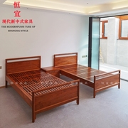 新中式刺猬紫檀1.2米单人床实木家具，简约红木儿童床花梨木老人床