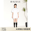 DAZZLE地素奥莱 春夏白色极简小众口袋装饰直筒短袖连衣裙女