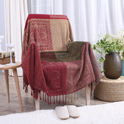 波西米亚民族风沙发毯尼泊尔休闲毯针织雪尼尔沙发套四季通用盖巾
